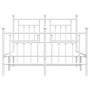 Metallbettgestell mit Kopfteil und weißem Fußteil 120x190 cm von vidaXL, Betten und Lattenroste - Ref: Foro24-353601, Preis: ...