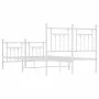 Estructura cama metal con cabecero y estribo blanco 120x190 cm de vidaXL, Camas y somieres - Ref: Foro24-353601, Precio: 123,...