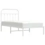 Bettgestell aus Metall mit weißem Kopfteil 90x200 cm von vidaXL, Betten und Lattenroste - Ref: Foro24-352620, Preis: 64,98 €,...