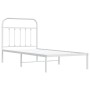 Bettgestell aus Metall mit weißem Kopfteil 90x200 cm von vidaXL, Betten und Lattenroste - Ref: Foro24-352620, Preis: 65,88 €,...
