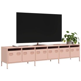 Mueble para TV acero laminado en frío rosa 202x39x43,5 cm Mueble para TV acero laminado en frío rosa 202x39x43,5 cm