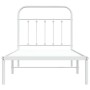 Bettgestell aus Metall mit weißem Kopfteil 90x200 cm von vidaXL, Betten und Lattenroste - Ref: Foro24-352620, Preis: 65,88 €,...