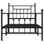 Bed frame with headboard and black metal footboard 90x190 cm by vidaXL, Beds and slatted bases - Ref: Foro24-353547, Price: 9...