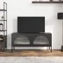 Black glass and steel TV cabinet 105x35x50 cm by vidaXL, TV Furniture - Ref: Foro24-352998, Price: 155,21 €, Discount: %