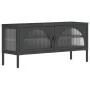 Black glass and steel TV cabinet 105x35x50 cm by vidaXL, TV Furniture - Ref: Foro24-352998, Price: 155,21 €, Discount: %