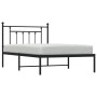 Estructura de cama con cabecero metal negro 107x203 cm de vidaXL, Camas y somieres - Ref: Foro24-353533, Precio: 86,89 €