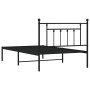 Estructura de cama con cabecero metal negro 107x203 cm de vidaXL, Camas y somieres - Ref: Foro24-353533, Precio: 86,89 €