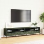 Mueble TV acero laminado en frío verde oliva 202x39x43,5 cm