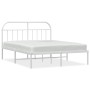 Metallbettgestell mit weißem Kopfteil 140x190 cm von vidaXL, Betten und Lattenroste - Ref: Foro24-353684, Preis: 97,50 €, Rab...