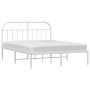 Metallbettgestell mit weißem Kopfteil 140x190 cm von vidaXL, Betten und Lattenroste - Ref: Foro24-353684, Preis: 97,50 €, Rab...
