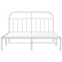 Metallbettgestell mit weißem Kopfteil 140x190 cm von vidaXL, Betten und Lattenroste - Ref: Foro24-353684, Preis: 97,50 €, Rab...