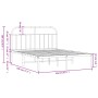 Estructura de cama de metal con cabecero blanca 140x190 cm de vidaXL, Camas y somieres - Ref: Foro24-353684, Precio: 97,41 €,...