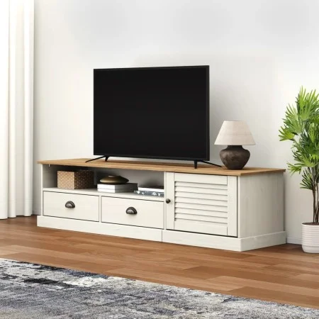 TV-Möbel VIGO aus massiver Kiefer in Weiß 156x40x40 cm von vidaXL, TV-Möbel - Ref: Foro24-353173, Preis: 149,64 €, Rabatt: %