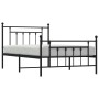 Estructura de cama con cabecero y estribo metal negro 107x203cm