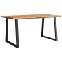 Mesa de comedor con borde vivo madera maciza acacia 160x80x75cm de vidaXL, Mesas de cocina y de comedor - Ref: Foro24-353290,...