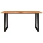 Mesa de comedor con borde vivo madera maciza acacia 160x80x75cm de vidaXL, Mesas de cocina y de comedor - Ref: Foro24-353290,...