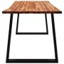 Mesa de comedor con borde vivo madera maciza acacia 160x80x75cm de vidaXL, Mesas de cocina y de comedor - Ref: Foro24-353290,...