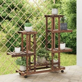 Blumenständer mit Rädern aus massivem Tannenholz 95x25x101 cm von vidaXL, Topfständer - Ref: Foro24-362863, Preis: 47,76 €, R...