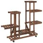 Blumenständer mit Rädern aus massivem Tannenholz 95x25x101 cm von vidaXL, Topfständer - Ref: Foro24-362863, Preis: 47,76 €, R...