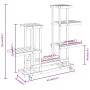 Flower stand with wheels solid fir wood 95x25x101 cm by vidaXL, Pot stands - Ref: Foro24-362863, Price: 40,43 €, Discount: %
