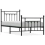 Bed frame with headboard and black metal footboard 80x200 cm by vidaXL, Beds and slatted bases - Ref: Foro24-353546, Price: 8...