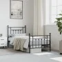 Estructura de cama con cabecero y estribo metal negro 80x200 cm de vidaXL, Camas y somieres - Ref: Foro24-353546, Precio: 85,...