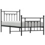 Bed frame with headboard and black metal footboard 80x200 cm by vidaXL, Beds and slatted bases - Ref: Foro24-353546, Price: 8...