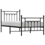 Bed frame with headboard and black metal footboard 80x200 cm by vidaXL, Beds and slatted bases - Ref: Foro24-353546, Price: 8...