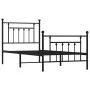 Bed frame with headboard and black metal footboard 80x200 cm by vidaXL, Beds and slatted bases - Ref: Foro24-353546, Price: 8...
