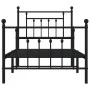Estructura de cama con cabecero y estribo metal negro 80x200 cm de vidaXL, Camas y somieres - Ref: Foro24-353546, Precio: 85,...