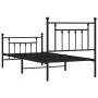 Bed frame with headboard and black metal footboard 80x200 cm by vidaXL, Beds and slatted bases - Ref: Foro24-353546, Price: 8...
