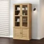 VIGO cabinet with display case solid pine wood 85x35x170 cm by vidaXL, Bookcases and shelves - Ref: Foro24-353193, Price: 305...