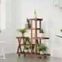 Blumenständer aus massivem Tannenholz mit Rädern 95x25x101 cm von vidaXL, Topfständer - Ref: Foro24-362881, Preis: 60,80 €, R...