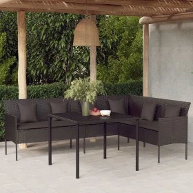 2-piece garden dining set with black synthetic rattan cushions by vidaXL, Garden sets - Ref: Foro24-362338, Price: 402,69 €, ...
