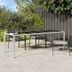 Garden table tempered glass white synthetic rattan 250x100x75cm by vidaXL, Garden tables - Ref: Foro24-362556, Price: 205,63 ...