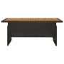 Mesa jardín negra 100x50x43/63 cm madera maciza acacia y ratán de vidaXL, Mesas de jardín - Ref: Foro24-362187, Precio: 112,2...