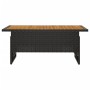 Schwarzer Gartentisch 100x50x43/63 cm aus massivem Akazienholz und Rattan von vidaXL, Gartentische - Ref: Foro24-362187, Prei...