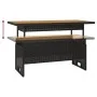 Mesa jardín negra 100x50x43/63 cm madera maciza acacia y ratán de vidaXL, Mesas de jardín - Ref: Foro24-362187, Precio: 112,2...