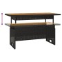 Schwarzer Gartentisch 100x50x43/63 cm aus massivem Akazienholz und Rattan von vidaXL, Gartentische - Ref: Foro24-362187, Prei...