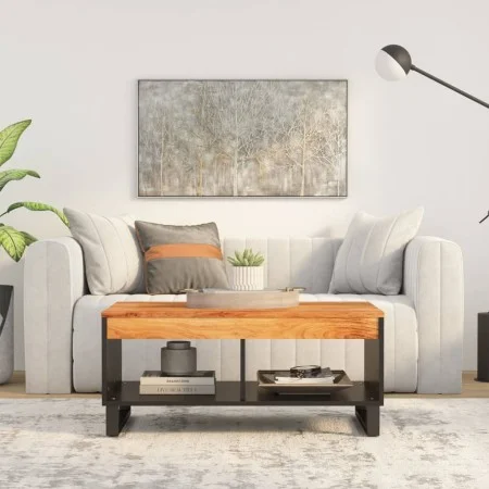 Mesa de centro de madera maciza de acacia 90x50x40 cm de vidaXL, Mesas de centro - Ref: Foro24-352870, Precio: 133,15 €, Desc...