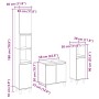 Set de muebles de baño 3 pzas madera contrachapada roble Sonoma
