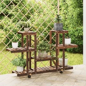 Blumenständer mit Rädern massives Tannenholz 110x25x78 cm von vidaXL, Topfständer - Ref: Foro24-362855, Preis: 55,74 €, Rabat...
