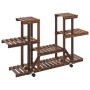 Solid fir wood flower stand with wheels 110x25x78 cm by vidaXL, Pot stands - Ref: Foro24-362855, Price: 56,75 €, Discount: %