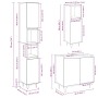 Set de muebles de baño 3 pzas madera contrachapada roble Sonoma
