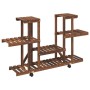 Solid fir wood flower stand with wheels 110x25x78 cm by vidaXL, Pot stands - Ref: Foro24-362855, Price: 56,75 €, Discount: %