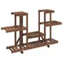 Solid fir wood flower stand with wheels 110x25x78 cm by vidaXL, Pot stands - Ref: Foro24-362855, Price: 55,74 €, Discount: %