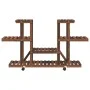 Soporte para flores con ruedas madera maciza abeto 110x25x78 cm de vidaXL, Soportes para macetas - Ref: Foro24-362855, Precio...
