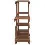 Soporte para flores con ruedas madera maciza abeto 110x25x78 cm de vidaXL, Soportes para macetas - Ref: Foro24-362855, Precio...