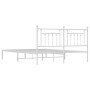 Metal bed frame with white headboard 183x213 cm by vidaXL, Beds and slatted bases - Ref: Foro24-353591, Price: 107,52 €, Disc...