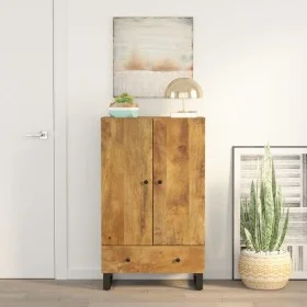 Sideboard with iron drawer and solid mango wood 60x33x100 cm by vidaXL, Sideboards - Ref: Foro24-352936, Price: 202,47 €, Dis...
